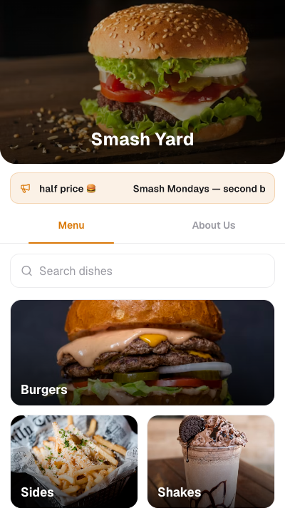 Burgerci menüsü