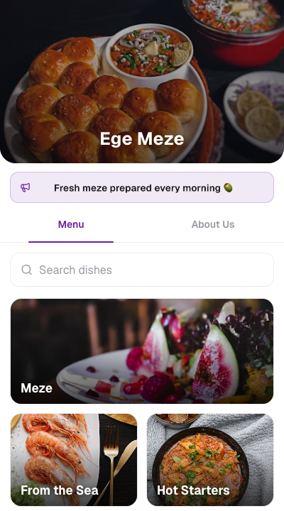 Meze / taverna menüsü