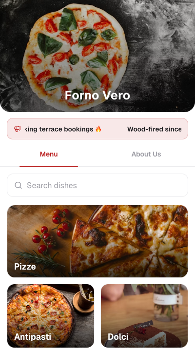 Pizzacı menüsü
